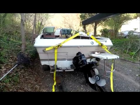 Easy way to Remove 19' Boat from Trailer on Land