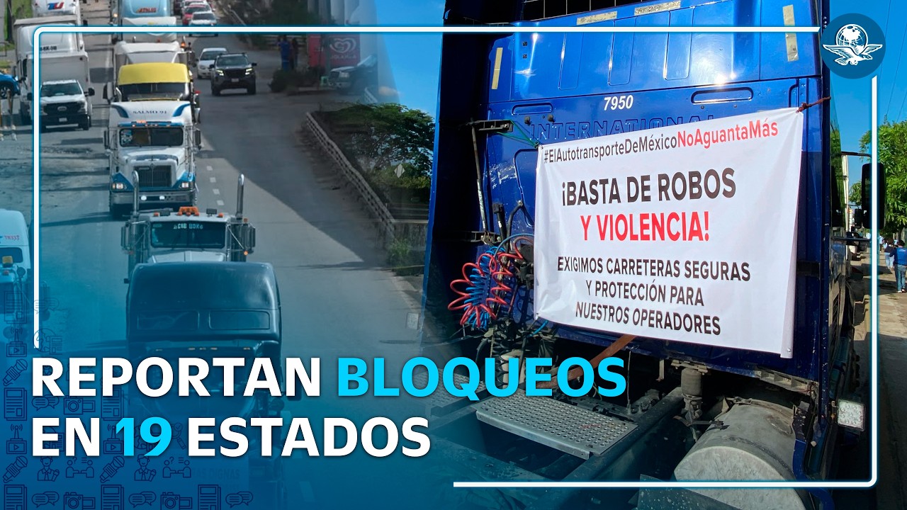 Paro de transportistas afecta a 19 entidades con bloqueos y caravanas en carreteras