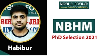 NBHM PhD Selection 2021  Habibur Rahaman from Regu