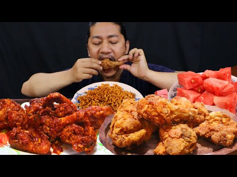 Home made fried chicken, chilly fried chicken, pasta noodle Mukbang @HimaLiFoodie