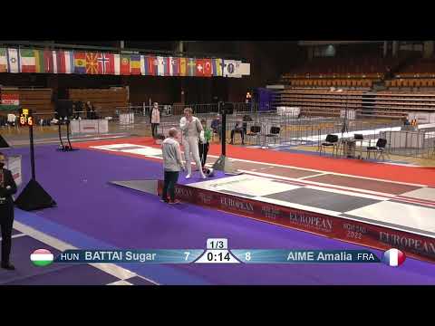 2022 353 T04 02 F S Individual NoviSad SRB ZCH PODIUM AIME FRA vs BATTAI HUN