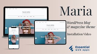 WordPress Blog Themes 2021 - Best WordPress Magazine Themes - Maria Installation