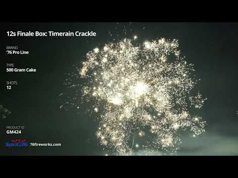 GM424 12 shot Finale Box: Timerain Crackle - 500 Gram Cake - '76 Pro Line