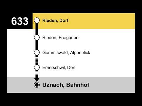 PostAuto Ansagen - 633 Rieden SG – Gommiswald – Ernetschwil – Uznach
