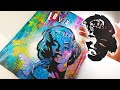 MUST SEE! Mixed Media Pop/Street Art Portrait! EASY Techniques for Anyone | AB Creative Tutorial