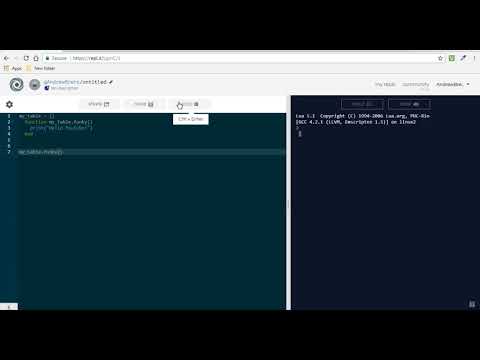 Lua Tutorial 2 Tables
