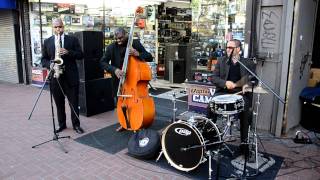 Jaz Sawyer Trio at Art in storefronts opening