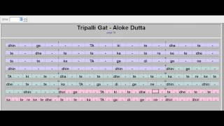 TRIPALLI GAT - in 3 movements -  (Aloke Dutta -  Tabla:  Lessons and Practice, page 78)