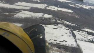 preview picture of video 'Flying a J-3 Cub in the snow'