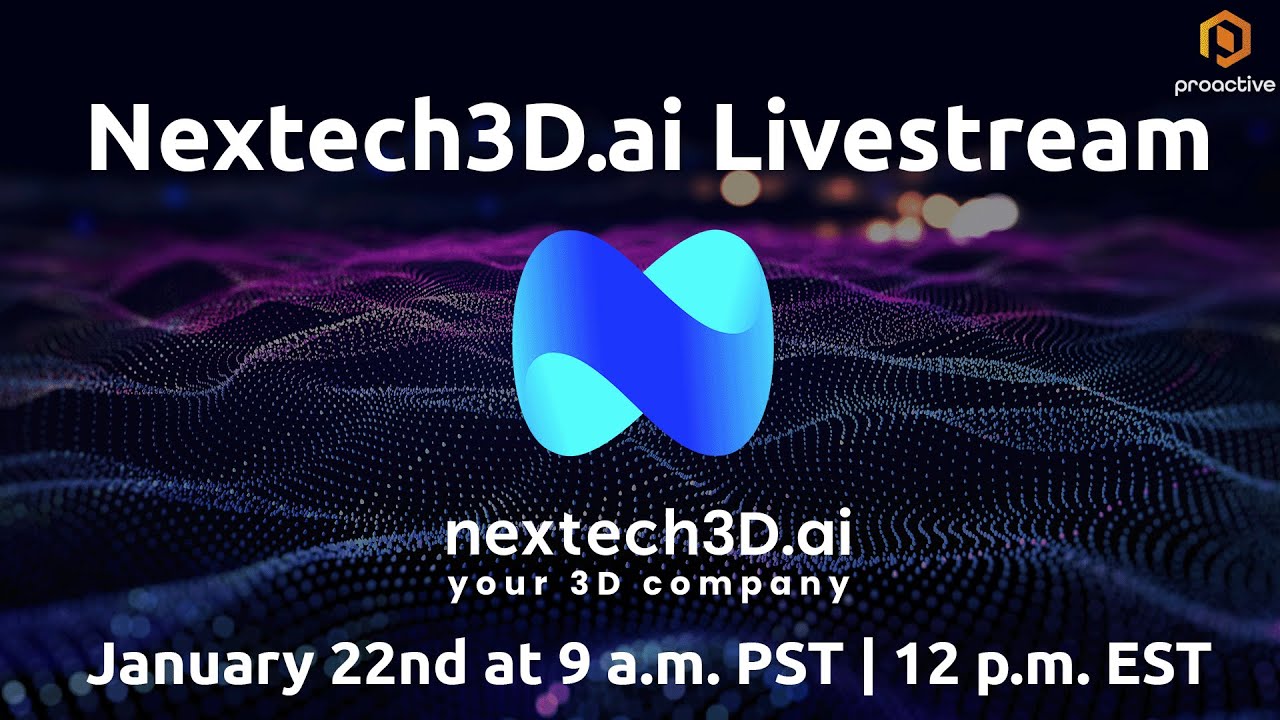 Nextech3D.ai Livestream Event: Demo of New AI photography platform