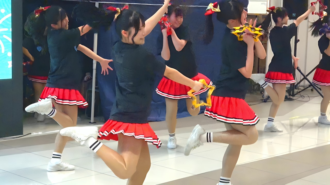 【チア】ポニーテール揺れるタンブリンダンス[4K]