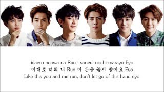 Lyrics EXO-K - RUN [Hangul/Romanization/English] COLOR CODED