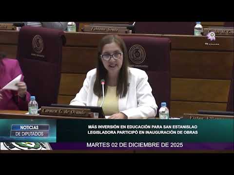 Legisladora acompañó a la inauguración de obras de inversión en educación para San Estanislao.