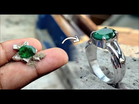How To Make Silver Emerald Ring | Silver Ring - Handmade Jewellery