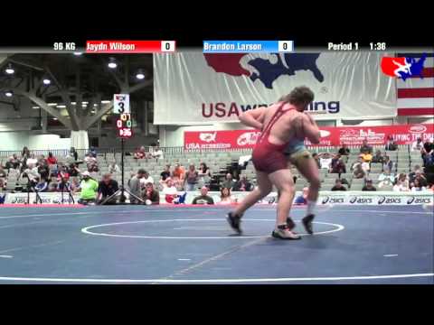 Jaydn Wilson vs. Brandon Larson at 2013 Junior Nationals - FILA - GR