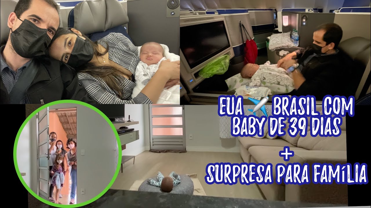 Dos EUA para o Brasil com bebê de 39 dias + surpresa para a família
