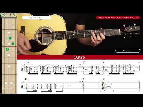 Slow Dancing In A Burning Room Acoustic Guitar Cover John Mayer ????|Tabs + Chords|