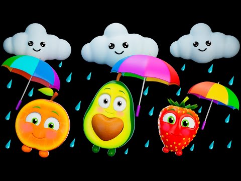 ????️???? Funky Fruits Baby Sensory | Rain Rain Go Away - Fun Animation and Upbeat Music!????