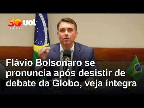 Flávio Bolsonaro se pronuncia após desistir de debate da Globo, veja íntegra