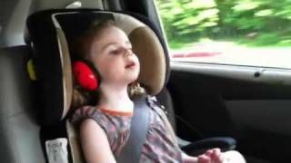 Rachel singing in the car