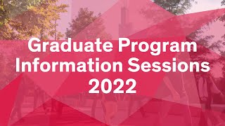 Graduate Program Info Sessions 2022 - Salman Khetani