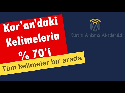 Kurandaki Kelimelerin % 70'i (Tüm Kelimeler)