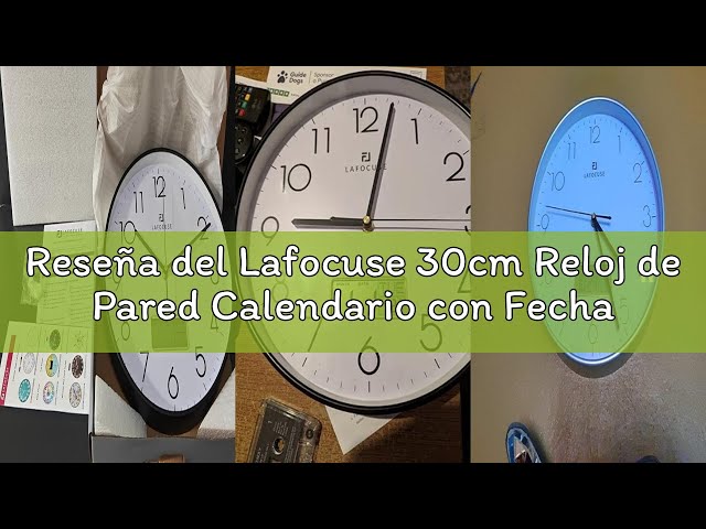 Vídeo relacionado con Lafocuse 30cm Reloj de Pared Calendario con Fecha y Termometro Digital LCD, Silencioso Moderno Negro Reloj Cocina Pared, Fácil de Leer sin Tictac para Salon Dormitorio Oficina