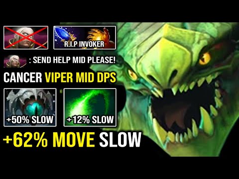 CANCER +62% Move Slow Viper | Solo Mid Cancer Insane DPS Bullying 9K Invoker Mid Dota 2