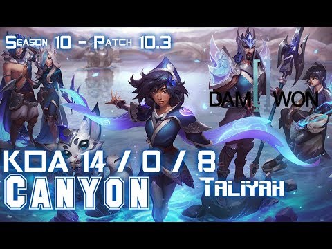 DWG Canyon TALIYAH vs NIDALEE Jungle - Patch 10.3 KR Ranked