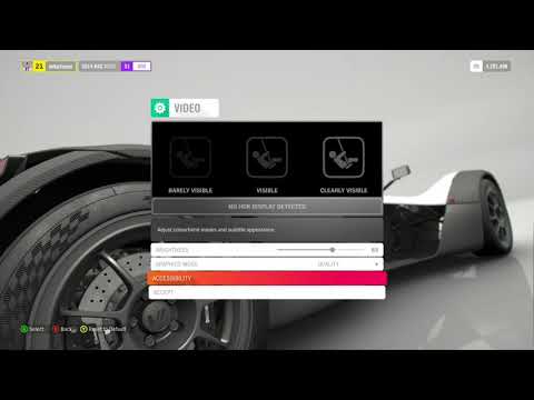 Forza Horizon 4 showing how to change between 4k and 1080p - 60 fps on Xbox One X
