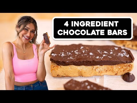4 Ingredient Chocolate Bars?! Sugar Free + High Protein!