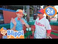 HOMERUN HIT Blippi Hits A Baseball Moonbug Kids Trick Or Treat Halloween Cartoons