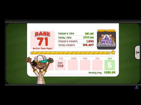 Papa's Hot Doggeria To Go Day 107: Rank 71