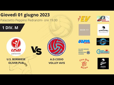 PRIMA DIVISIONE MASCHILE - US BORMIESE vs A.D.COSIO VOLLEY AVIS - 3° GIORNATA