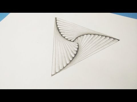 How to draw 3d triangle swirl on paper || BACKPOCKET