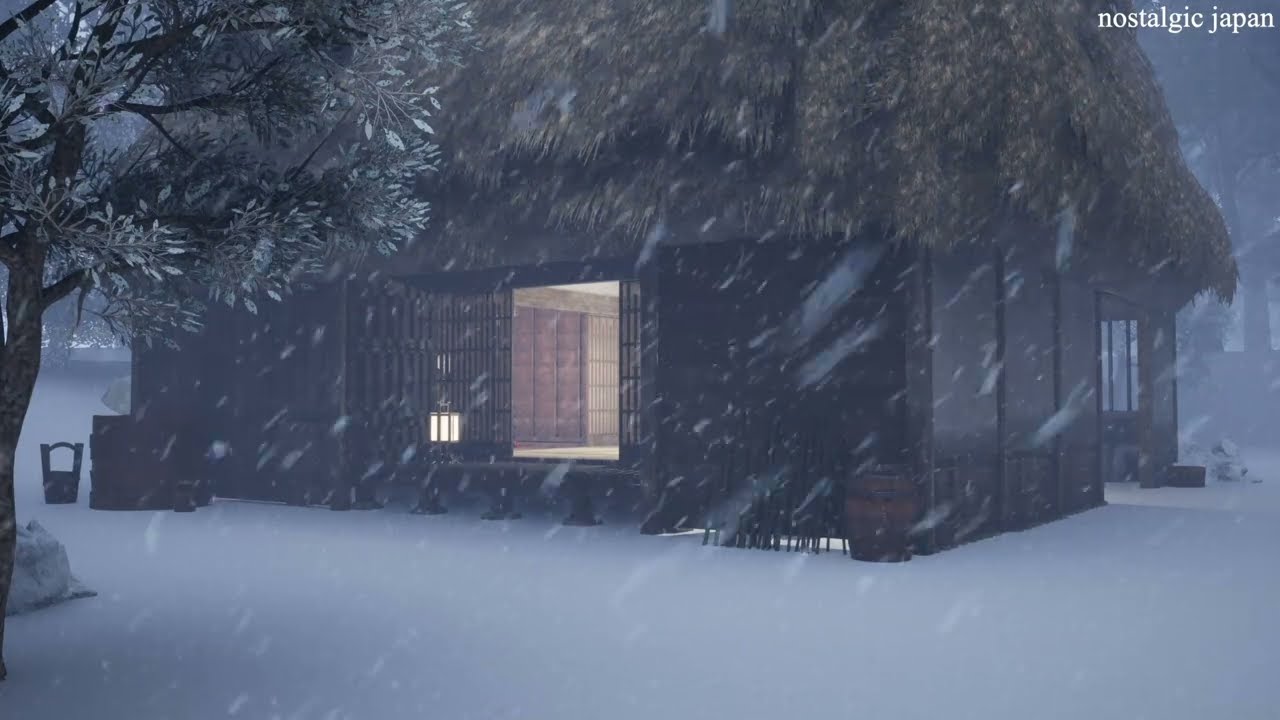 ブリザードは睡眠のために鳴り、リラクゼーションとクールな滞在|吹雪と強風と日本家屋