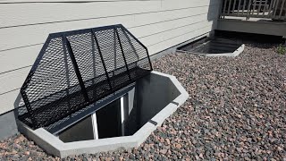 Custom Powder-Coated Metal Window Well Covers with Escape Hatch | Hand