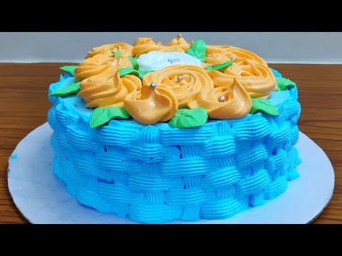 कुकर मे बनाए ये बहुत ही खूबसूरत बास्केट केक । Eggless Basket cake in Cooker ~ Bristi Home Kitchen Video