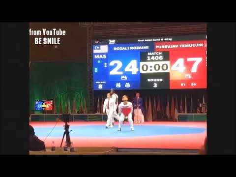 18 th Asian games -68 kg TAEKWONDO FINAL Purevjav Temuujin vs Rozaimi Rozali