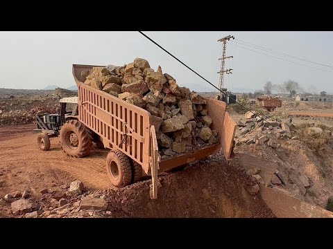 Fully Loaded Trolley Dump | Massive Rocks Crushed in Stone Crusher Machine