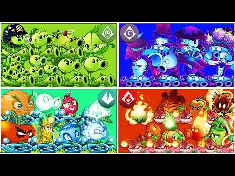 Pvz 2 Tournament 4 Team Plants Level 1 PEA x SHADOW x ELECTRIC x FIRE Battlez - Who Will Win?