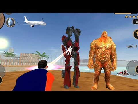 Vegas Crime Simulator - (Super Hero Destroy Car Robot) Car Robot Kill Stone Giant Gameplay HD