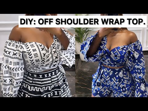 How to Cut and Sew a Simple Off Shoulder Wrap top.