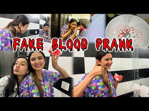 Mama sy maar par gai | Blood prank | Hira Faisal