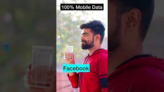 Mobile Data Usage 😂 Facebook vs Whatsapp vs Instagram vs Youtube shorts #dushyantkukreja #shorts