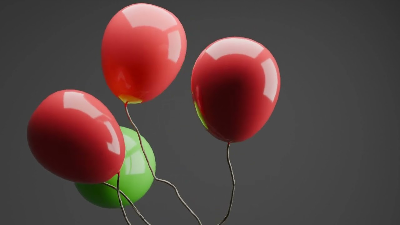 Animaci&oacute;n de globo flotante Modelo 3D