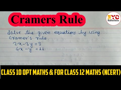Cramer's Rule of Matrix | cramers rule | MindYourChoices @MindYourChoices