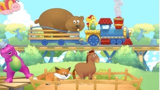 Animal names Animals travel on the train Educational video Early learning