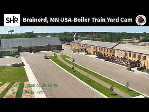 Live webcam view of Northern Pacific Center Boiler Train Yard