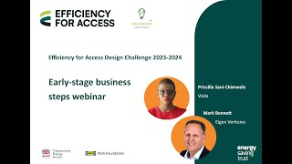 Early-Stage Business Steps Webinar - Efficiency for Access Design Challenge